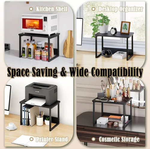 Vista 7 de MARTY Organizador de Encimera de Cocina Estante de Gabinete, 17x12.4 Estantes Grandes para Especias Estante de Encimera Soporte para Microondas