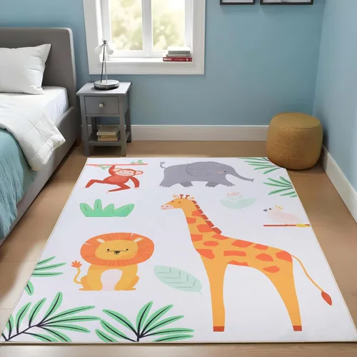 Vista 16 de Superior Alfombra de interior para niños, alfombra lavable con respaldo de puntos de fieltro, antideslizante, para niños pequeños y bebés, perfecta