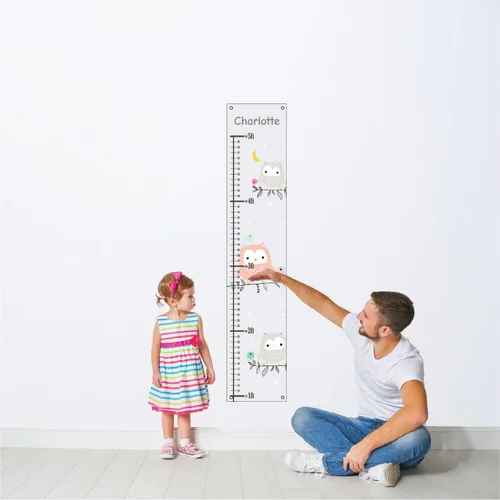 Vista 9 de Tabla de crecimiento de lona personalizada para niños, tabla de altura, bandera de tabla de crecimiento, planeta