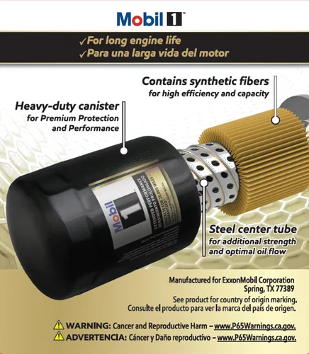 Vista 5 de Mobil 1 filtro de aceite de rendimiento extendido M1-104A Mezcla sintética, protección de alta eficiencia de 25,000 millas