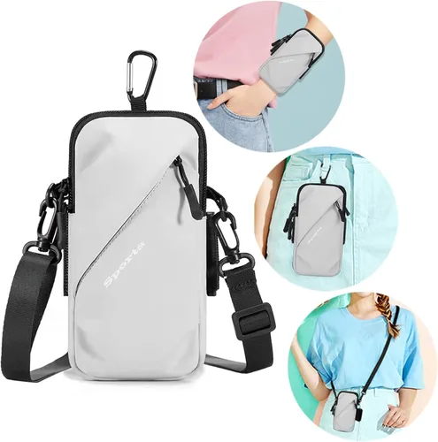 Vista 12 de Prime Comfort Soporte para Teléfono con Banda para el Brazo, Pequeña Bolsa Cruzada de Hombro Tipo Funda con Bandas para el Brazo, Compatible