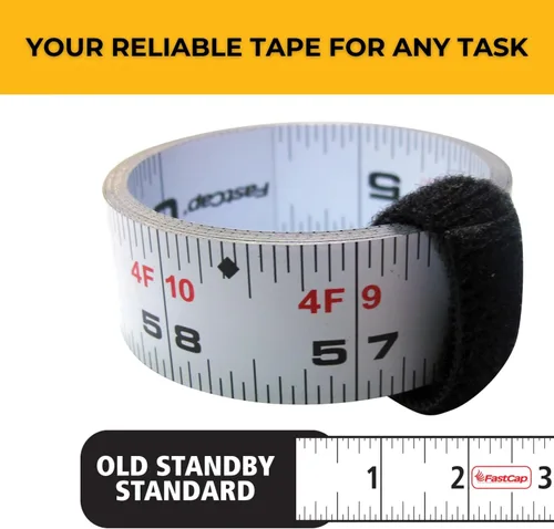 Vista 3 de Cinta métrica estándar FastCap Peel & Stick Old Standby 16' Length, 7/8" Width, Ideal for Layout & Cutting Stations, Perfect for Professionals and