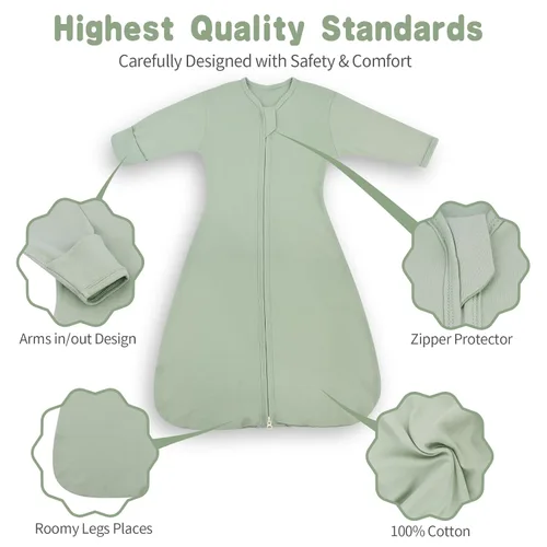 Vista 2 de Transition Swaddle - Saco de dormir para recién nacido de 0 a 3 meses, saco de dormir de transición con puños de manoplas, paquete de 2 sacos