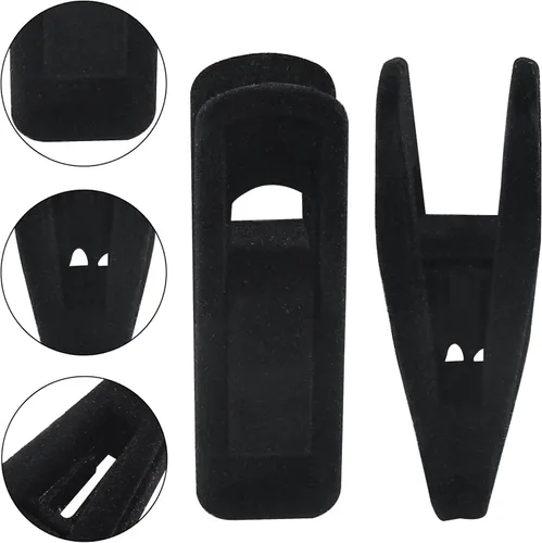 Vista 3 de Hordion ZC202405062817 - 60 clips de terciopelo antideslizantes, clips de fieltro negro para perchas finas de ropa, ZC202405062817