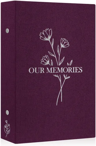Vista 11 de Lanpn Álbumes de fotos pequeños de 4 x 6 pulgadas, 50 imágenes, paquete de 2 unidades, mini capacidad de lino Our Memories, juego de bolsillos