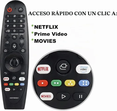 Vista 3 de Control remoto universal para LG Smart TV Magic Remote, compatible con todos los modelos para LG OLED UHD 4K NanoCell Series Smart TV