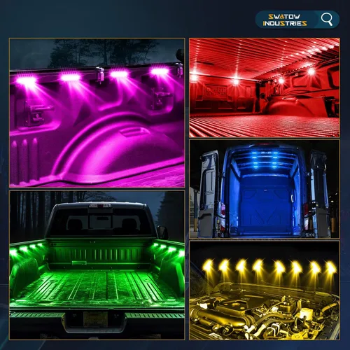 Vista 6 de Luces de cama de camioneta RGB LED Kits de luz de cama con control Bluetooth Luces de carga traseras Iluminación de camioneta Accesorios de carga