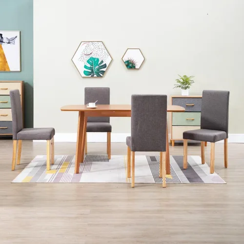 Vista 19 de 2-Pack Black Fabric Dining Chairs with Rubber Wood Frame, Modern Farmhouse Accent Chairs for Kitchen Dining Room, Comfortable Upholstered Seats