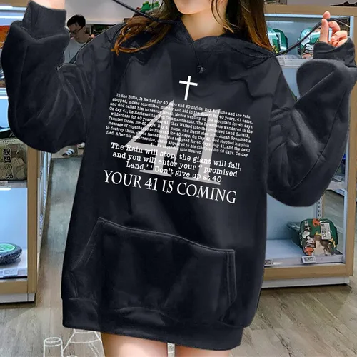 Vista 2 de Your 41 is Coming - Sudadera con capucha y versículo bíblico cristiano de Jesús