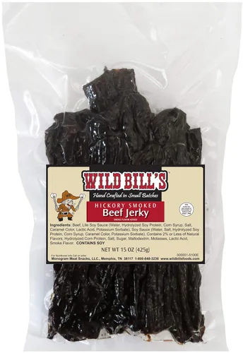 Vista 6 de Wild Bill's Carne Seca de Res Ahumada con Hickory del Frasco Paquete de 2 Onzas (3 unidades)