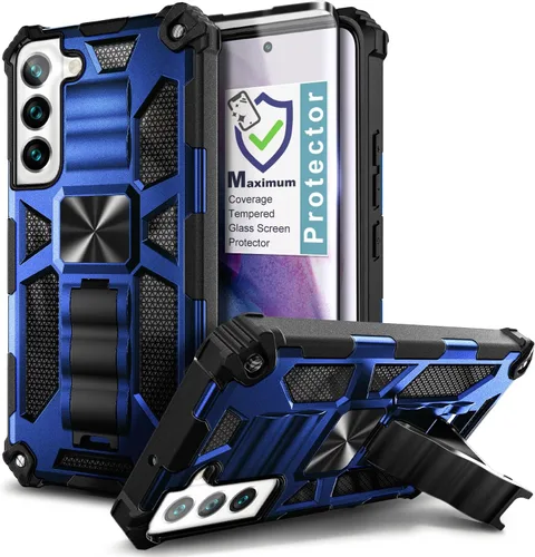 Vista 8 de NZND Funda de teléfono diseñada para Samsung Galaxy A14-5G, color negro, con protector de pantalla, protección de cuerpo completo a prueba de golpes