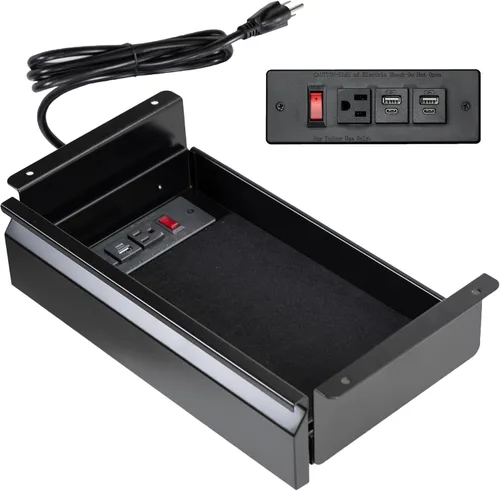 Vista 14 de VIVO DESK-AC03A-B - Cajón deslizante para debajo del escritorio de 16 pulgadas sin funda, organizador de almacenamiento de oficina en casa, negro