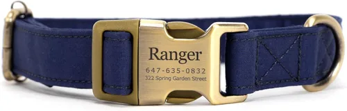 Vista 13 de Collar de perro personalizado con nombre y número de teléfono grabado, collar ajustable personalizado para cachorros, collar de algodón orgánico