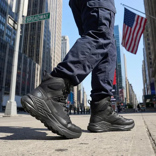 Vista 2 de NINGO Men's Military Tactical Waterproof Boots, Non Slip Work Boots for Men Negro