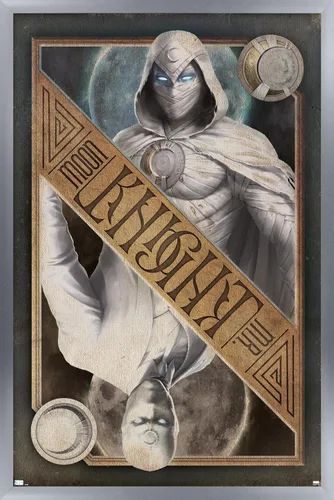 Vista 11 de Trends International Marvel Moon Knight - Póster de pared de tarjetas, 14.725 x 22.375 pulgadas, versión enmarcada de madera de granero