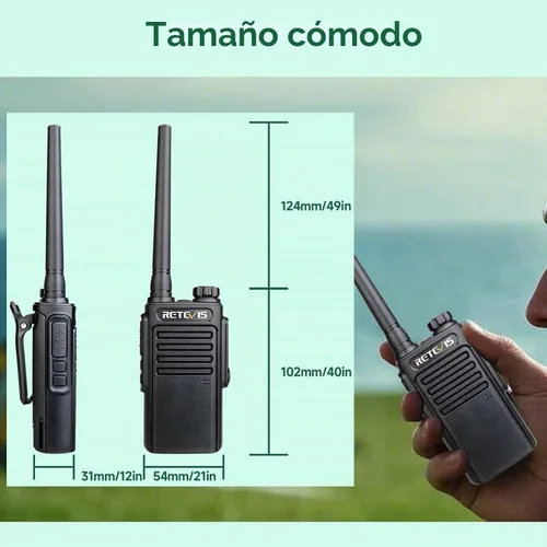 Vista 8 de Retevis Walkie Talkies impermeables RT47 IP67 con micrófono, construcción Negro