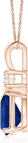 Vista 176 de Angara Colgante de lágrima de zafiro azul natural con diamante en plata/oro macizo de 14 quilates/platino Cumpleaños, compromiso, aniversario