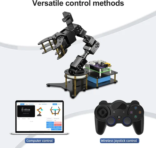 Vista 5 de Brazo robot 6DOF para Raspberry Pi 4B, kit de brazo robótico Python programable de escritorio AI Vision con cámara para adultos
