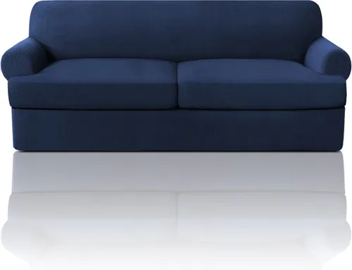 Vista 27 de PrinceDeco Fundas elásticas para sillón de 2 piezas, fundas de sofá para sillas con cojines en forma de T, fundas suaves para muebles con 1 funda
