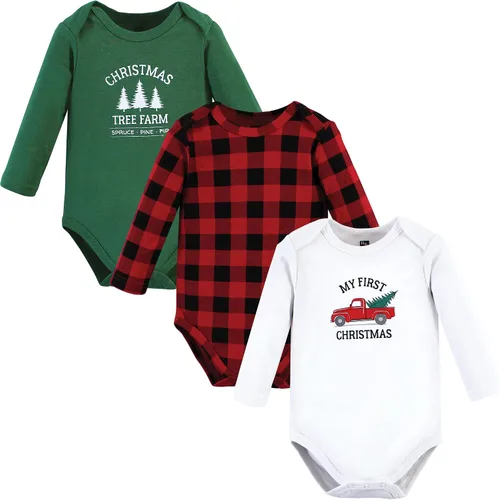 Vista 133 de Hudson Baby Body unisex de algodón de manga larga para bebé, leopardo rosa rojo