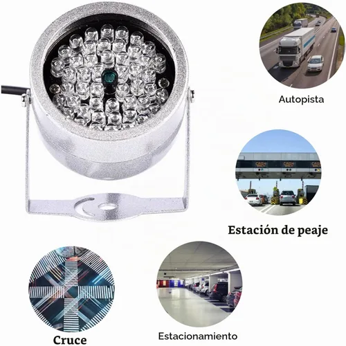 Vista 9 de ASHATA Luz infrarroja infrarroja IR de visión nocturna de 48 LED para cámara de seguridad CCTV y cámara IP, gran angular de 60°, a prueba de agua