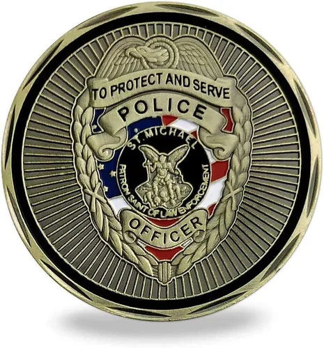 Vista 3 de Thin Blue Line San Miguel oficiales de policía desafían la moneda de la aplicación de la ley Skull Coin