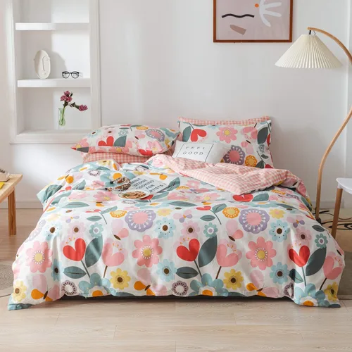 Vista 9 de Funda de edredón de algodón tamaño Twin con flores, 100% algodón suave, 3 piezas, juegos de ropa de cama florales para niñas, estilo vintage chic