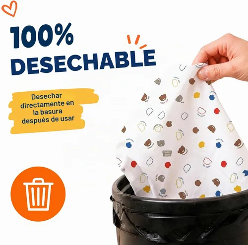 Vista 8 de Eli with Love Disposable Bibs Individually Wrapped Bib with Crumb Catcher - Waterproof Baby Bibs For Feeding