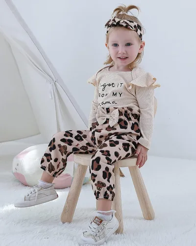 Vista 2 de Ropa para bebé recién nacida, conjunto de pantalones florales de manga larga para otoño e invierno