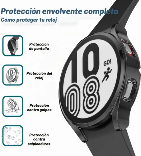 Vista 5 de Rc-Z para Samsung Galaxy Watch 5/Galaxy Watch 4 de 40 mm, paquete de 4 fundas de TPU suave con cubierta completa para la cara, protector de pantalla