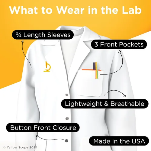 Vista 3 de Scientist White Lab Coat for Kids with Pockets, Unisex