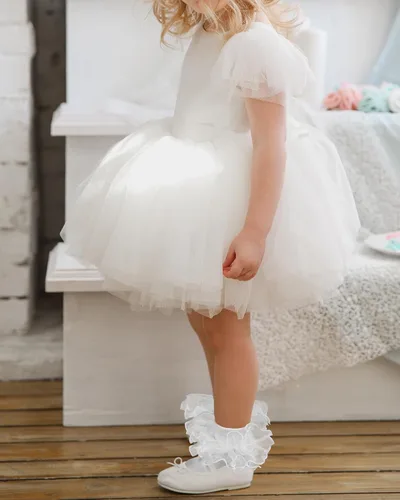 Vista 6 de Witwot Calcetines para niña pequeña con volantes grandes de encaje con volantes