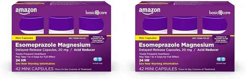 Vista 9 de Amazon Basic Care Esomeprazol Magnesio Minicápsulas, 20 mg, reductor de ácido, medicamento para la acidez estomacal de 24 horas, 42