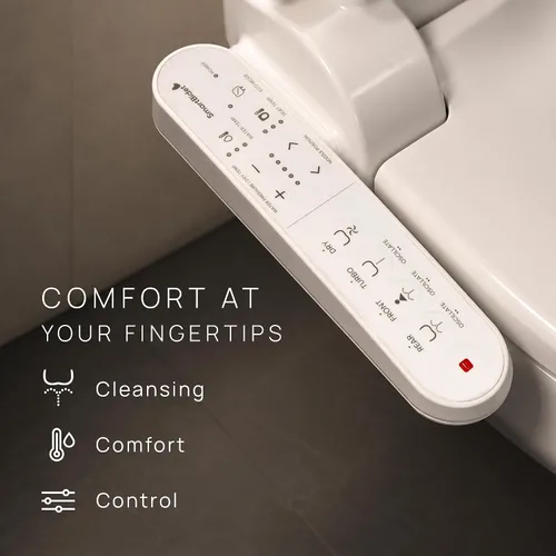 Vista 5 de SmartBidet SB-2000 Asiento de bidé eléctrico - Asiento para inodoro climatizado con secador de aire caliente y funciones de lavado con control