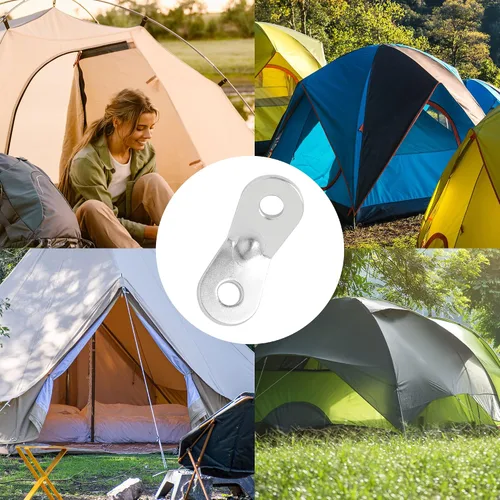 Vista 9 de uxcell Tensor de cuerda de guyline de aleación de aluminio, tensores ajustables para tienda de campaña para accesorios de camping, ajustadores
