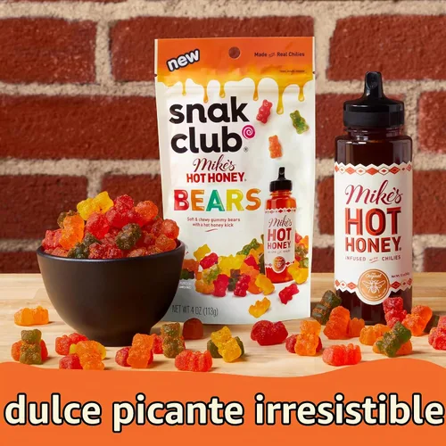 Vista 5 de Snak Club Mike's Hot Honey Bears - Caramelos de gomitas Sweet Heat, 9 onzas