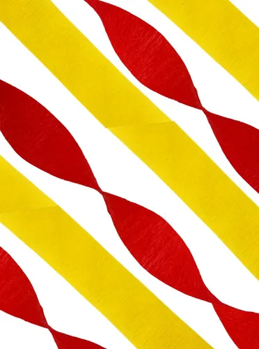 Vista 2 de Serpentinas de papel crepé rojo y dorado amarillo (2 rollos de cada color) Fabricadas en Estados Unidos