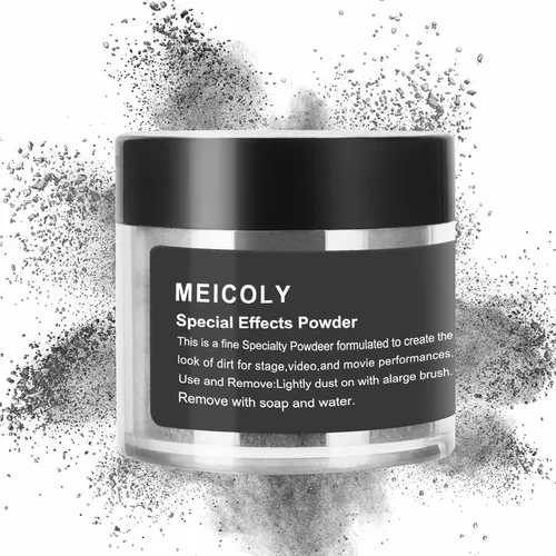 Vista 10 de MEICOLY Polvo negro de efectos especiales, polvo de suciedad suelto ultrafino para escenarios, actuaciones de películas góticas, polvo de maquillaje