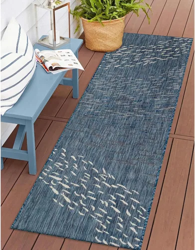Vista 21 de Liora Manne Carmel - Alfombra decorativa de mezcla sintética para interiores y exteriores, de bajo perfil, contemporánea, decoración de peces Agua