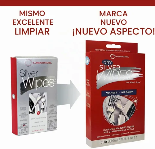 Vista 6 de Connoisseurs - Toallitas limpiadoras plateadas - Paquete de 10