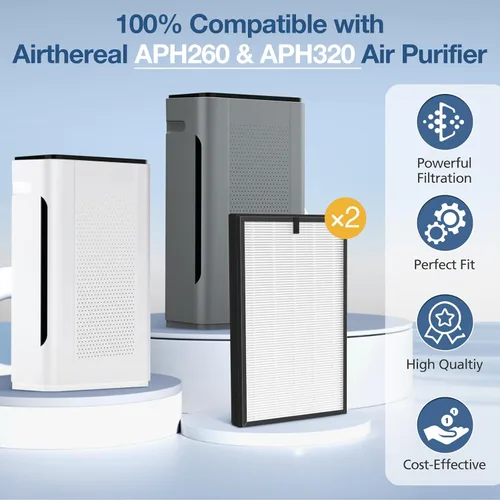 Vista 2 de Paquete de 2 filtros de repuesto Pure Morning APH260 para APH260, sistema de filtro 3 en 1 que incluye prefiltro, filtro HEPA verdadero y filtro