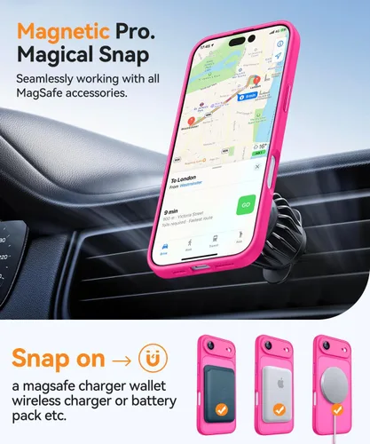 Vista 198 de CANSHN Funda magnética compatible con iPhone Air (6.5 pulgadas), mejorada [protección completa de la cámara] [compatible con Magsafe]