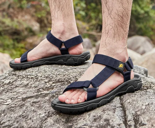 Vista 6 de CAMELSPORTS Sandalias de senderismo para hombre con puntera abierta, sandalias de playa impermeables, sandalias deportivas para caminar atlético