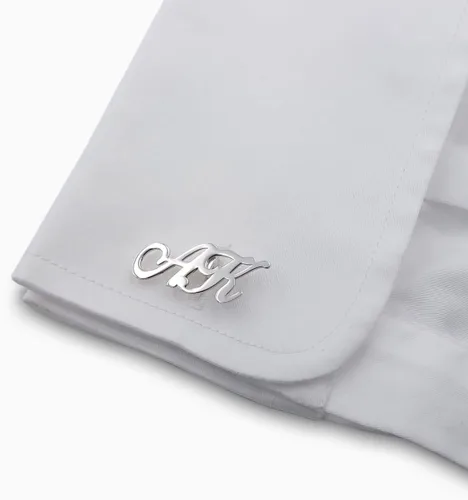 Vista 8 de Gemelos grabados personalizados – Gemelos con letra inicial del alfabeto A-Z – Regalo para hombres, papá, cumpleaños, boda, novio, padrinos de boda