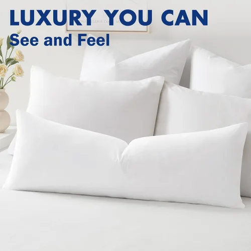 Vista 8 de MIULEE - Relleno de almohada de 12x16 pulgadas con plumas y plumón, almohada esponjosa y cómoda con tela de algodón para cama, sofá y sillón