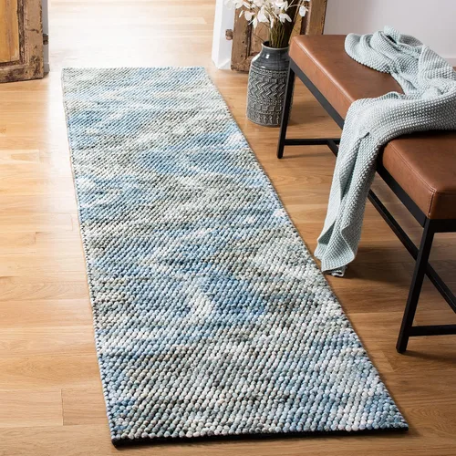 Vista 18 de Safavieh Natura Collection - Alfombra decorativa de 2 x 3 pies, azul y marfil, hecha a mano, ideal para zonas de alto tráfico en entrada, sala
