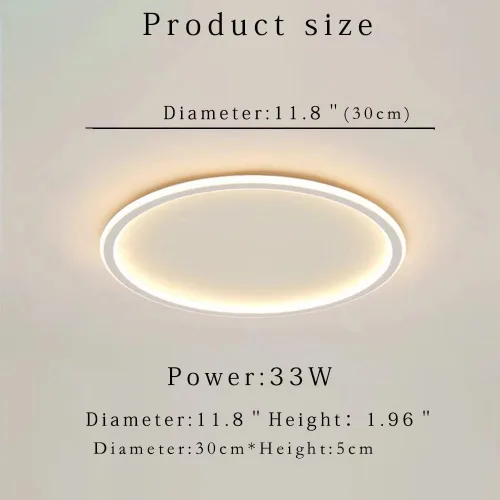 Vista 5 de Lámpara de techo LED regulable de montaje empotrado, lámpara de techo empotrada redonda moderna de 12 pulgadas con ajuste de aplicación, lámpara