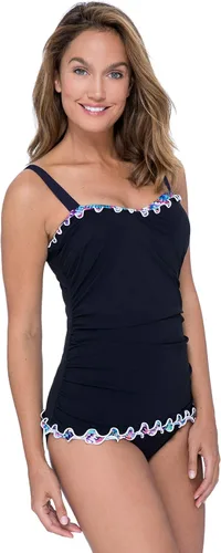 Vista 3 de Profile by Gottex Traje de baño para mujer con estampado de lechuga con volantes en D
