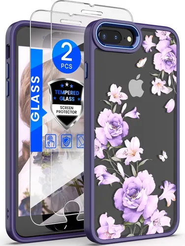 Vista 10 de Dretal Funda para iPhone 8 Plus, iPhone 7 Plus y 6 Plus, grado militar, probada contra caídas, parte trasera dura y borde suave, funda protectora