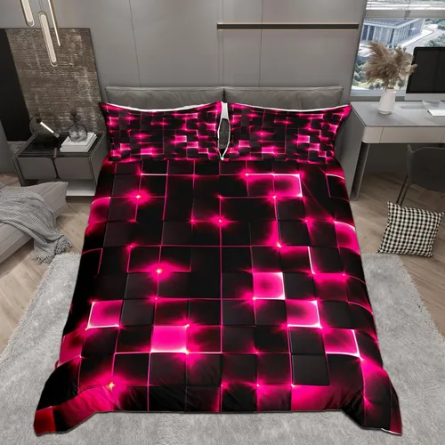 Vista 5 de Juego de funda de edredón con lazo de dibujos animados para niñas, tamaño individual, juegos de ropa de cama de princesa con lazo para niños, 2 Azul